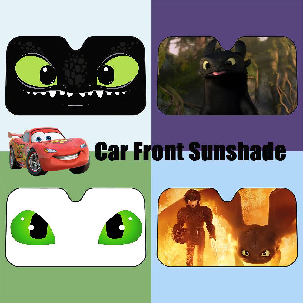 Car Accessories Outside - Cartoon EYE Toothless Windshield Sunshade Car