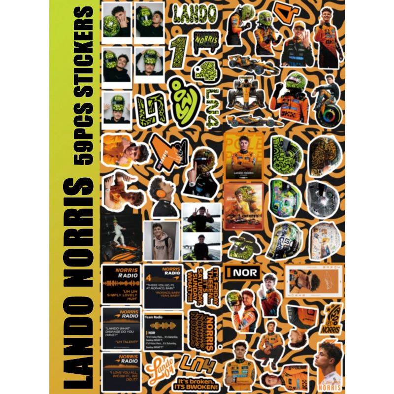 59PCS Lando Norris racing-them - Car Accessories Outside ulasan dan harga