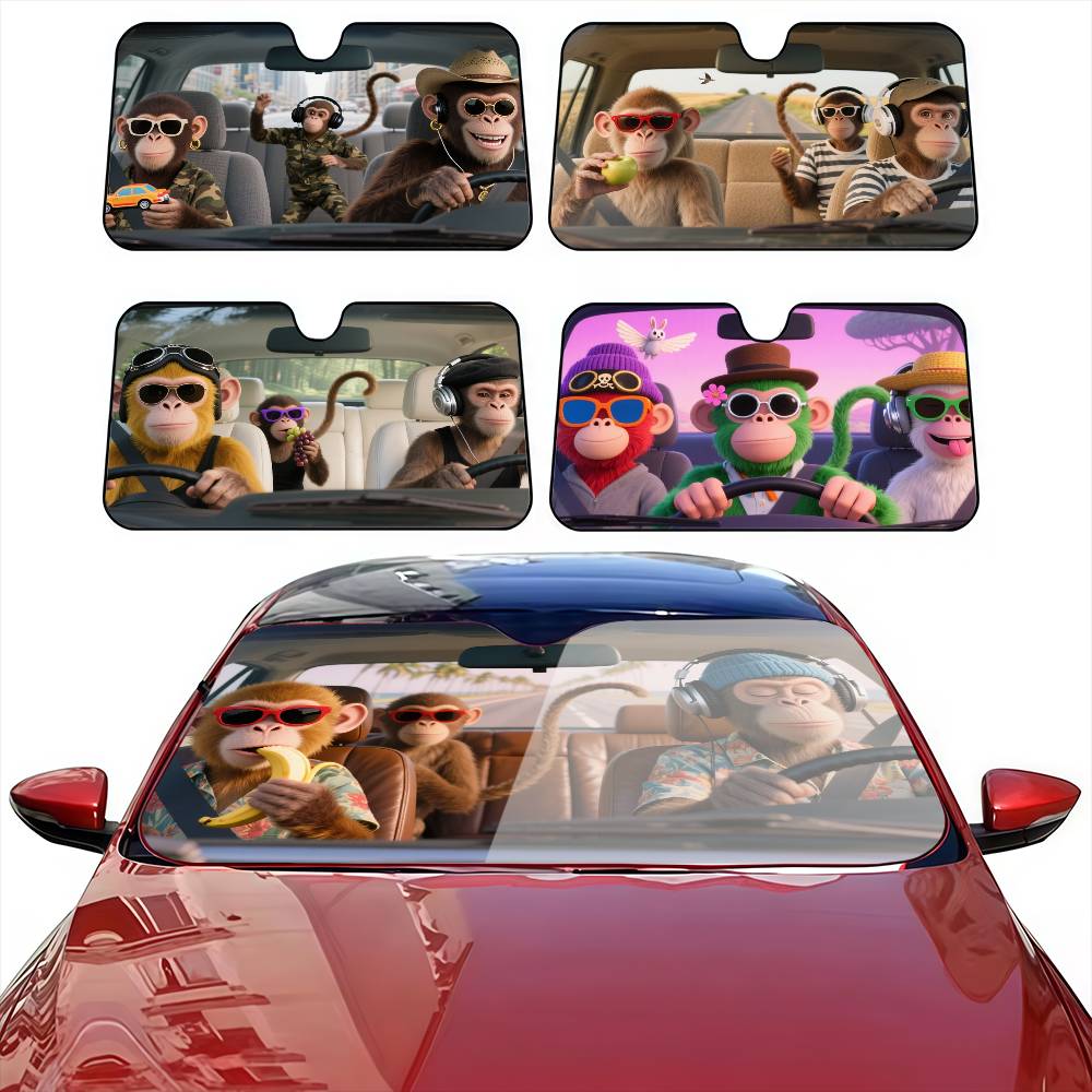 Funny Monkey Driver Car Sunsha - Car Accessories Outside ulasan dan harga