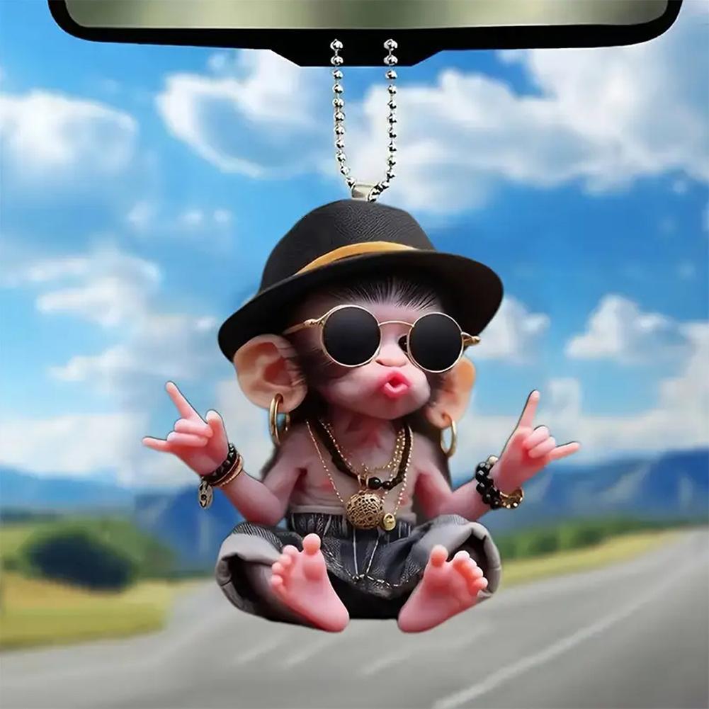 Monkey Keychain Creative Carto - Car Accessories Xmas Gifts ulasan dan harga